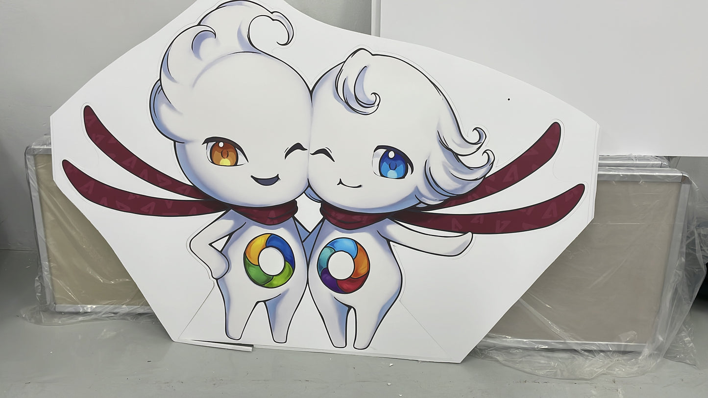 Die-Cut Foam Board Printing with Aluminum Standees Angelic Cartoons