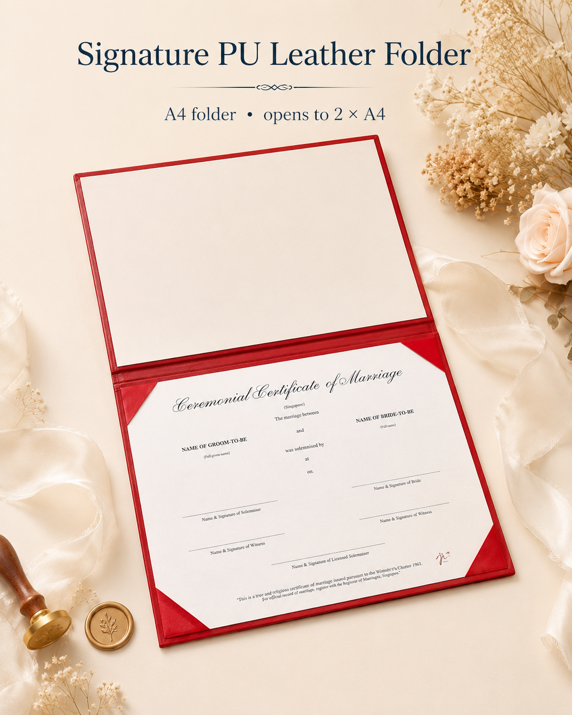 ROM Ceremonial Certificate of Marriage - Premium Quality, Unbeatable Value with FREE Delivery