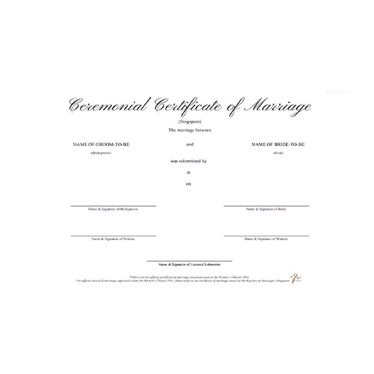ROM Ceremonial Certificate of Marriage - Premium Quality, Unbeatable Value with FREE Delivery